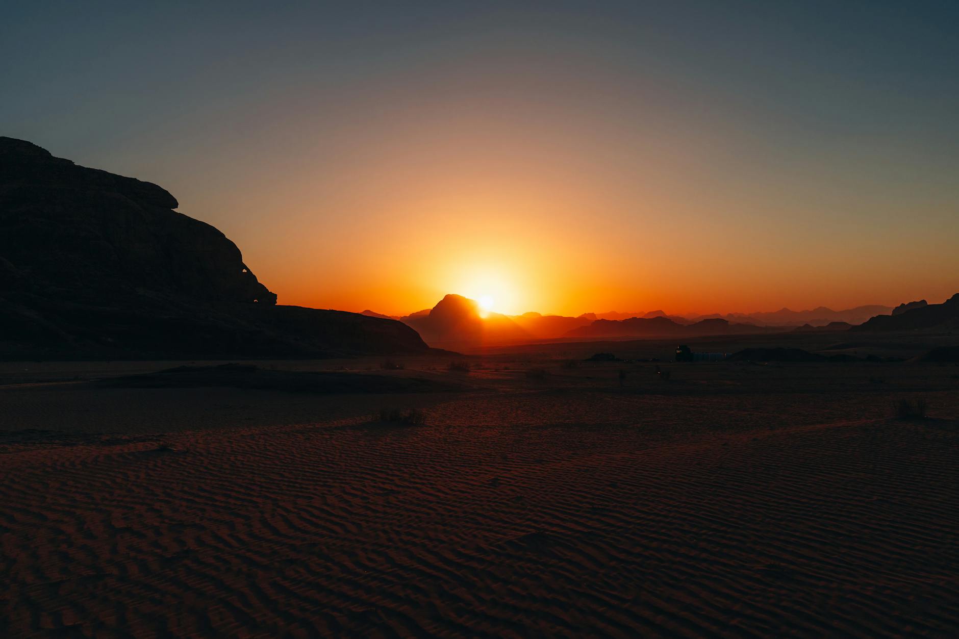 sunset over desert